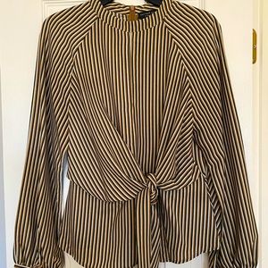 Striped Blouse with waist tie